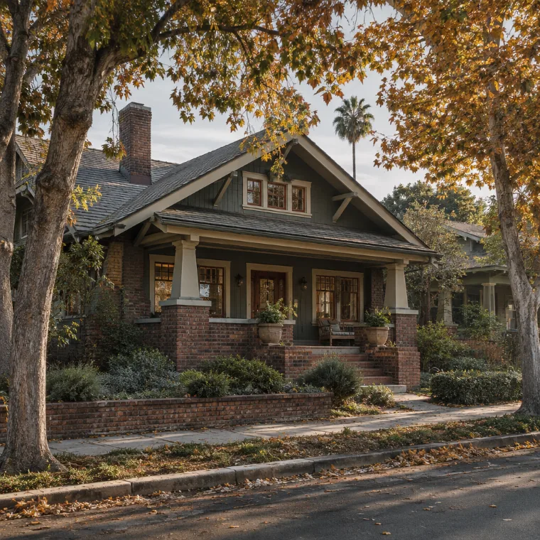Historic craftsman bungalow on a tree-lined old town street
